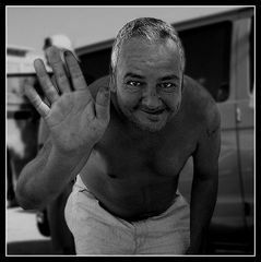 The half-naked man gives a last farewell!