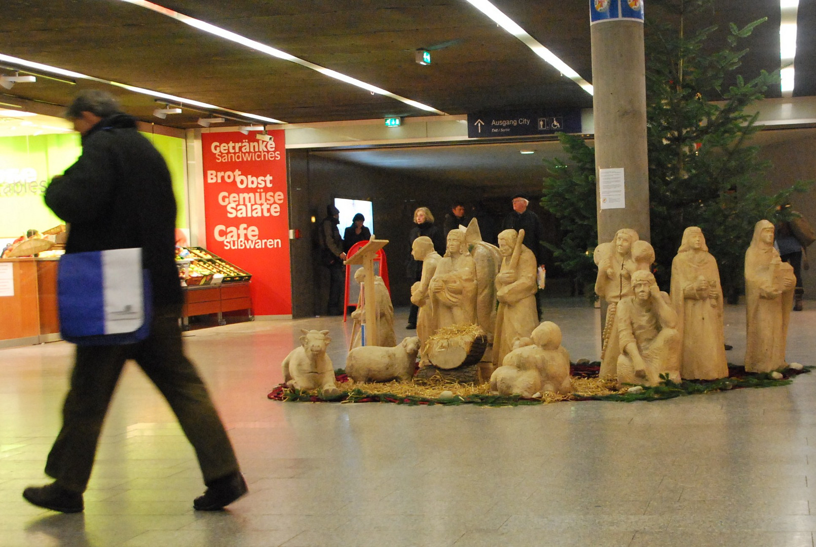 the holy family lost at train station...