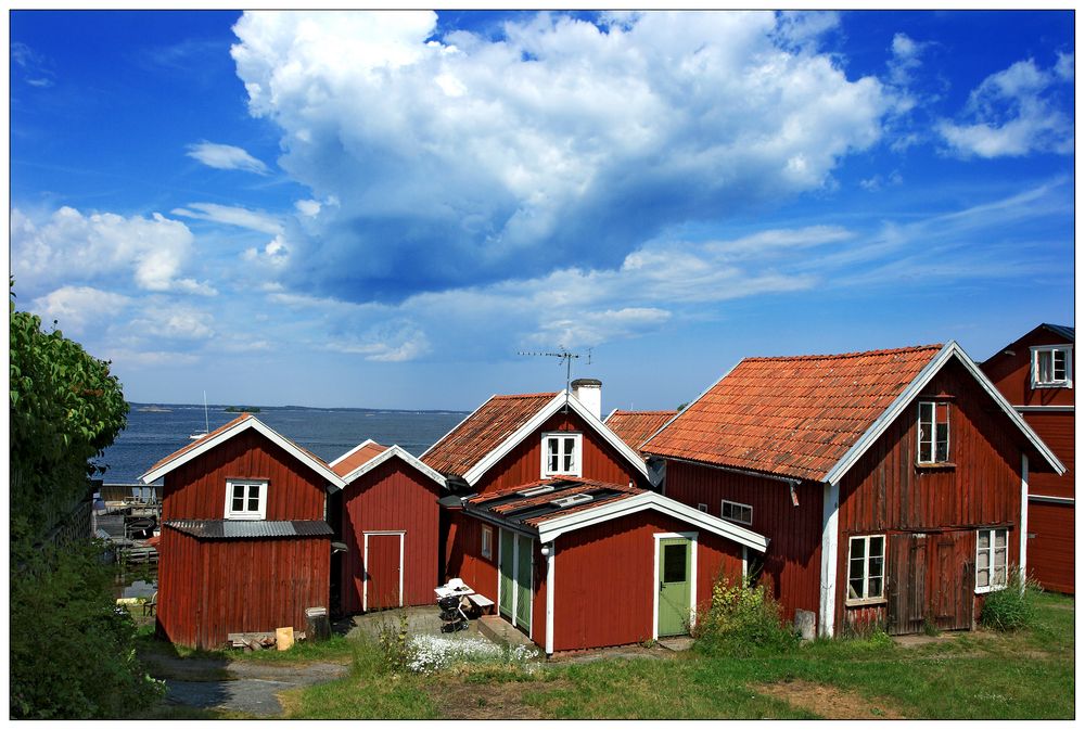 The Houses of Sandhamn in the Stockholm Archipelago Foto & Bild