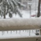 The ice stick on our balcony balustrade