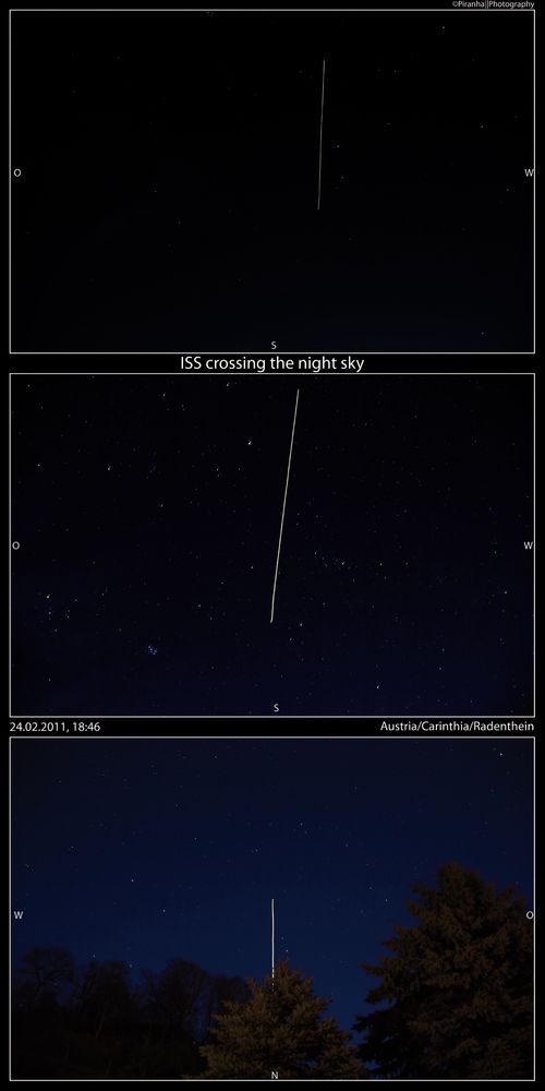 The ISS crossing the Night Sky