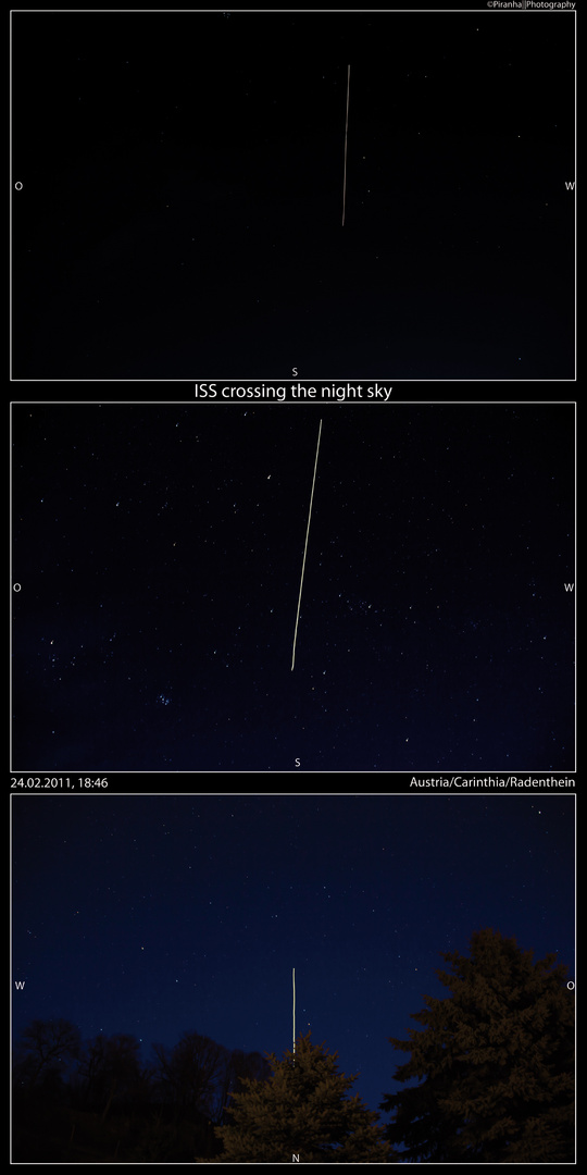 The ISS crossing the Night Sky