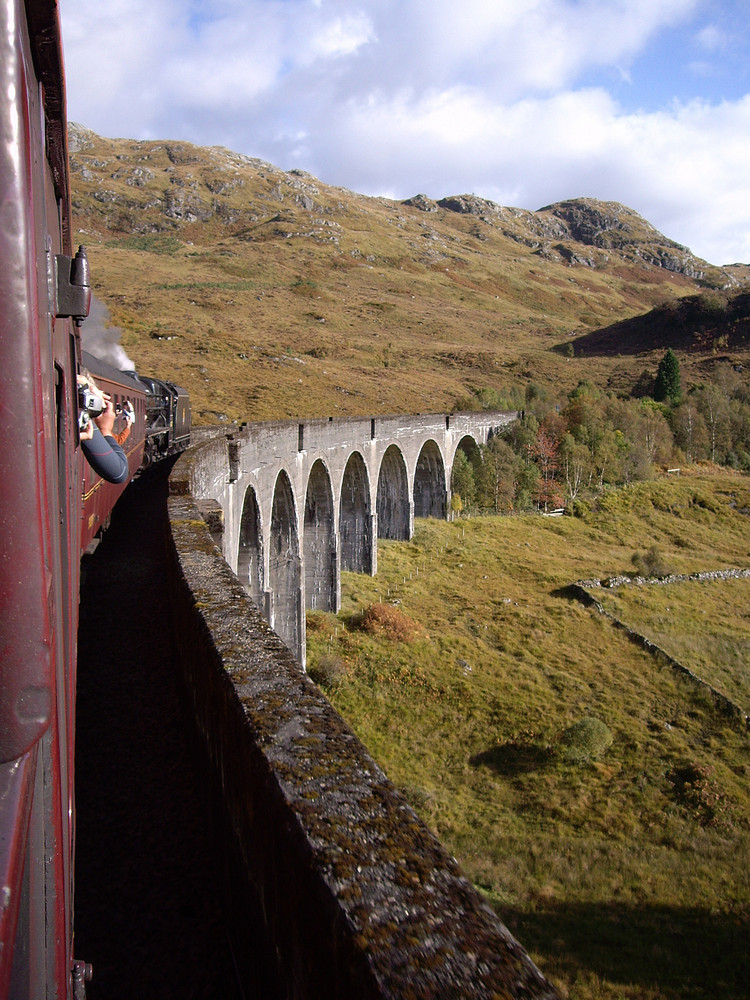 The Jacobite Steam Train at Glenfinnan viaduct