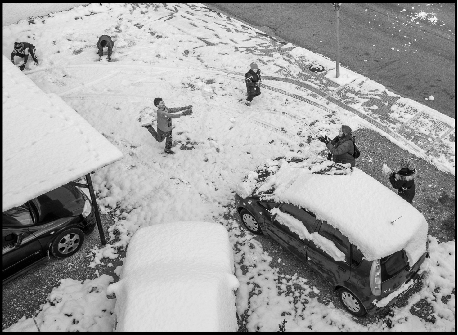 The joy of snowball fight