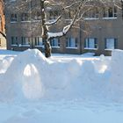 The kids are make the snow castle