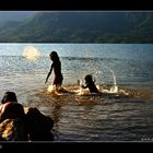 The kids in Da Mi lake (Binh Thuan, Vietnam)