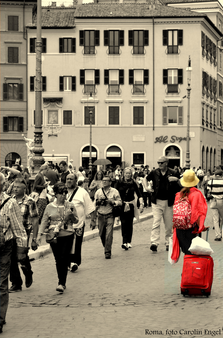 The lady in red