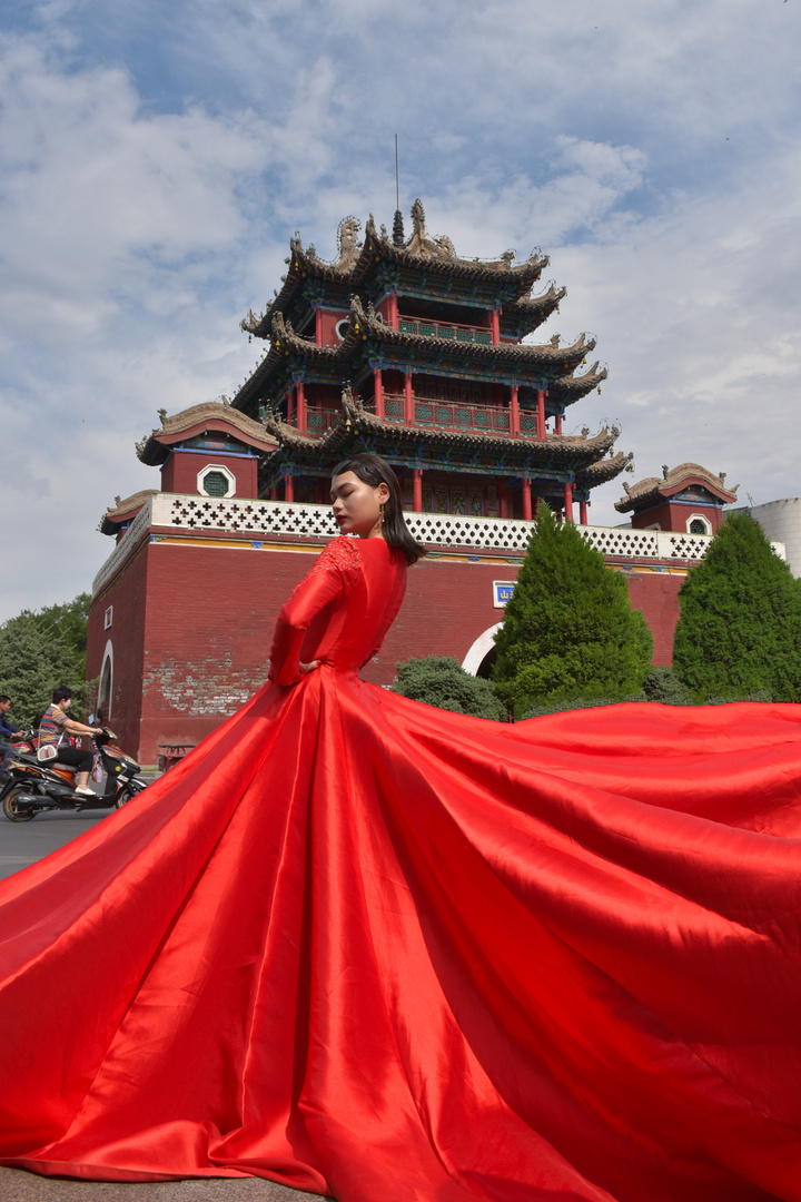 The Lady in Red... China Gansu