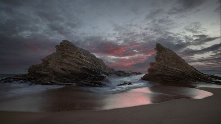 The last light on the rocks