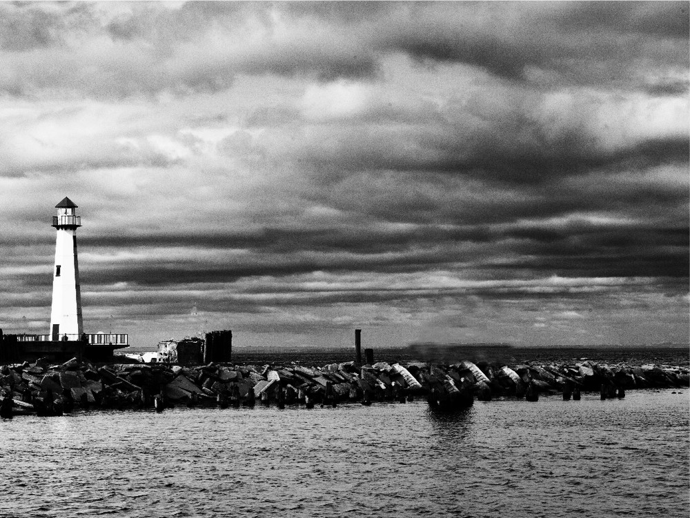 The lighthouse in B&W