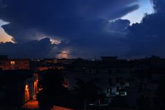 The lightning at sunset
