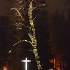 The lights on cemetery