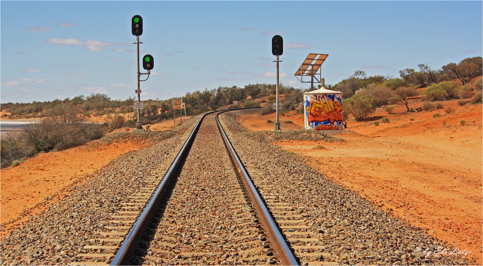 ** The line of the Ghan Train / Lake Hart SA **  