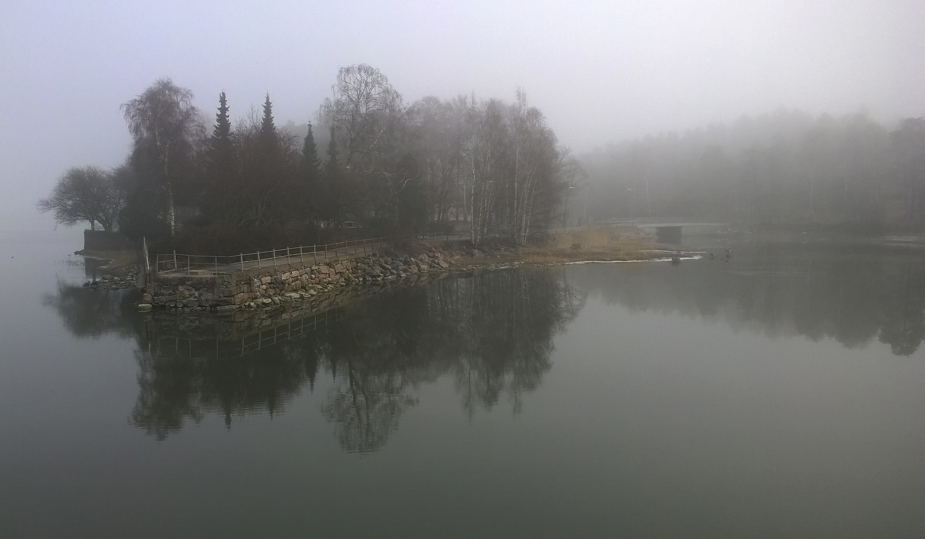 The Litle Kuusisaari on fog