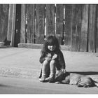 the little girl and the dog