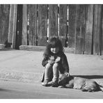 the little girl and the dog