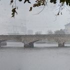 The Long bridge on rainy day