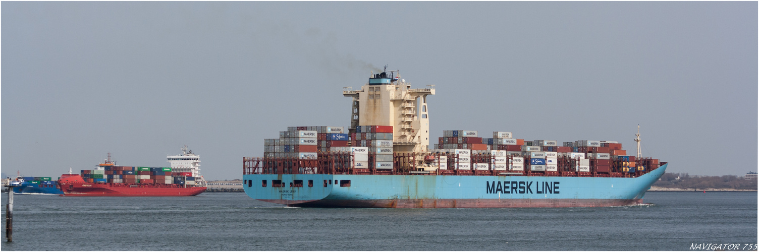 The MAERSK LEBU inbound Rotterdam.