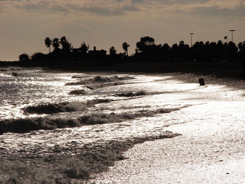 the mediteranean sea, seen in bw