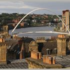 the Millennium bridge gateshead from the tyne bridge