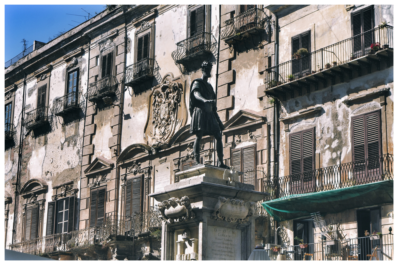 The monument to Charles V in Piazza Bologni, Palermo 