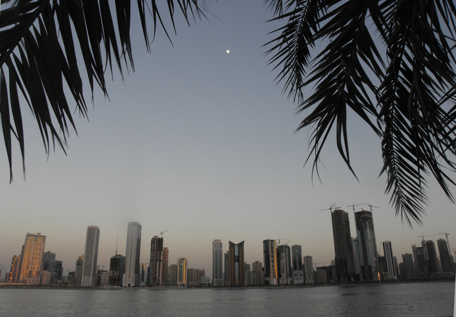 The Moon in the afternoon at Sharjah UAE