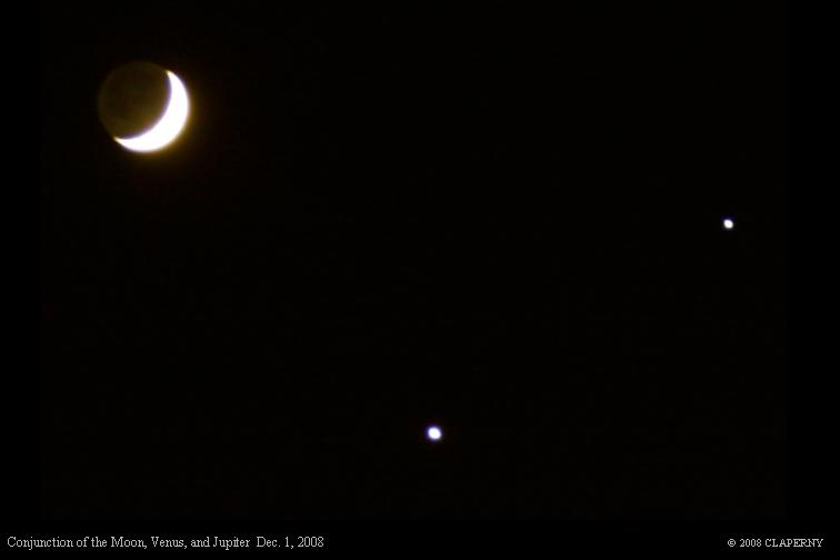 The Moon, Venus, and Jupiter