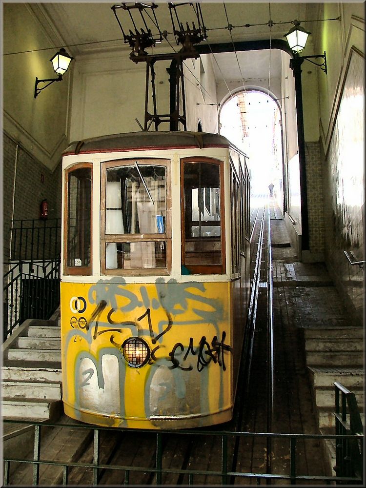 The most famous Lift of Lisbon..Elevador da Bica.