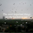 The most important things...