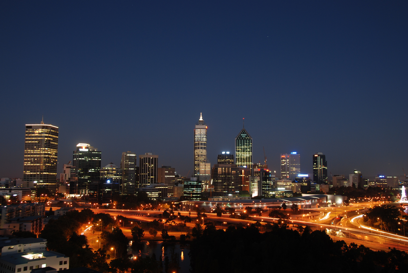 The most isolated city in the world by night