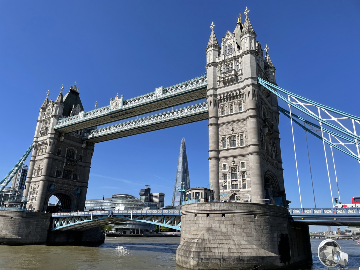 The Needle ducking under the Tower Bridge