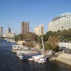 The Nile and Ramsis Hilton Hotels and the Nile River in Cairo