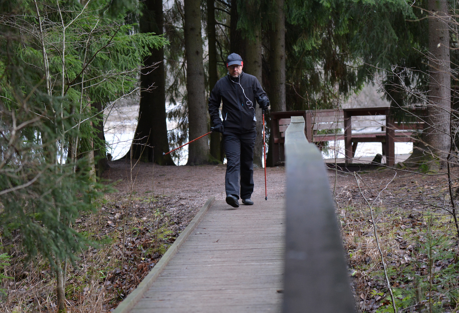 The nordic walker on Costal area