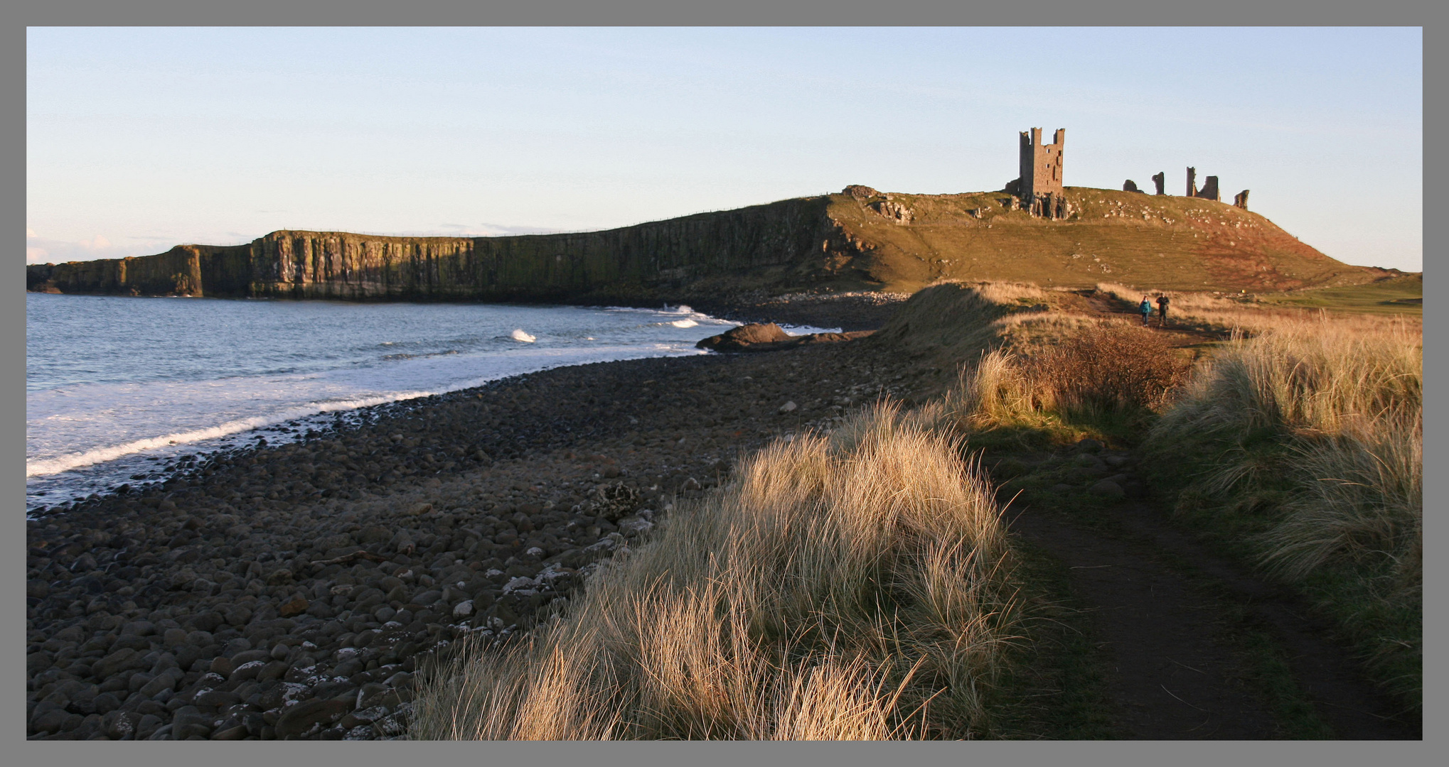 the northumberland coastal path at castle point