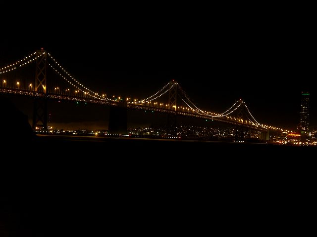 The Oaklandbridge from San Francisco by night