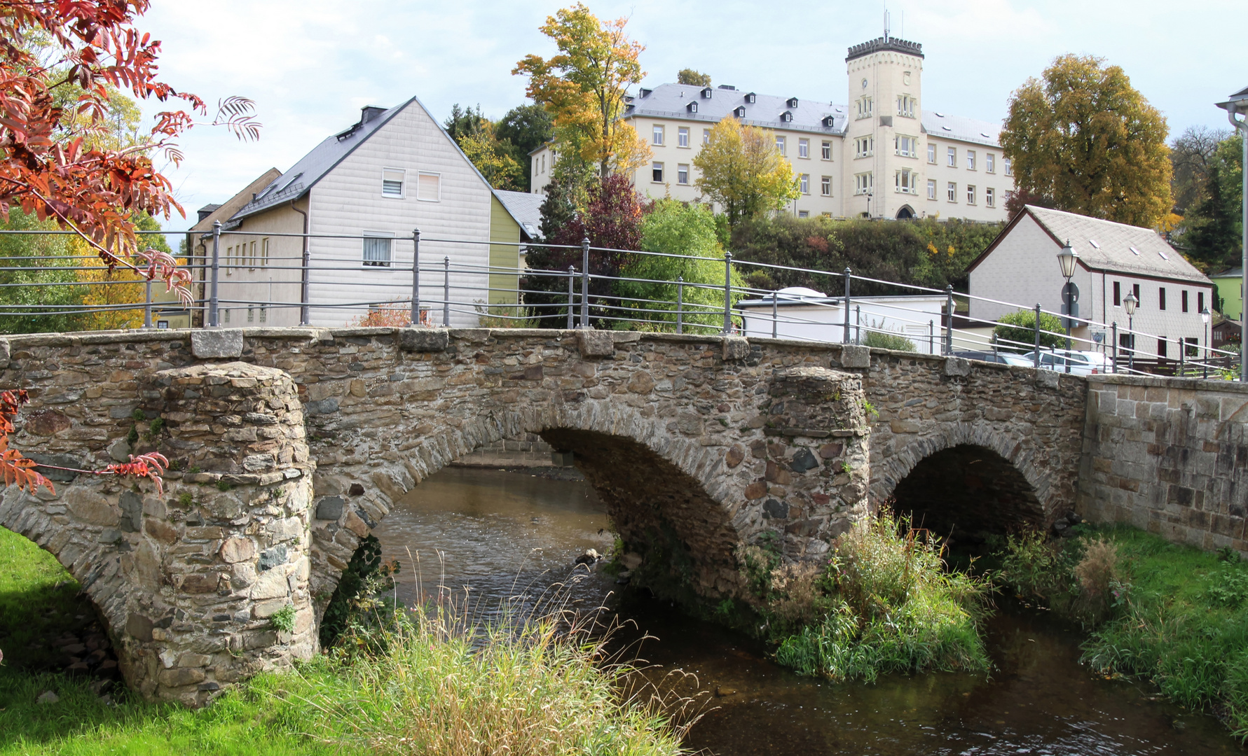 THE OLD BRIDGE and the CASTLE OF OBERKOTZAU