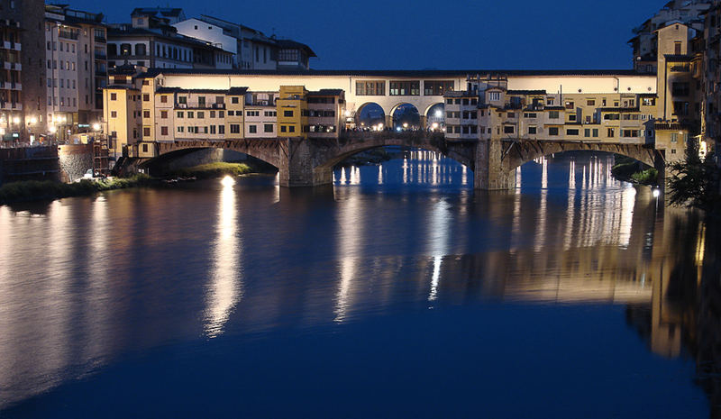 The old bridge at the blue hour