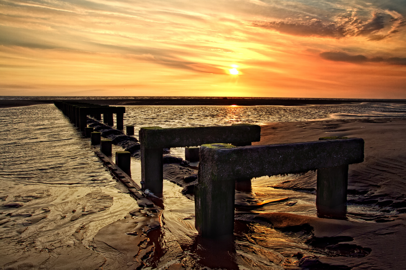 the old pier at Blackpool beach