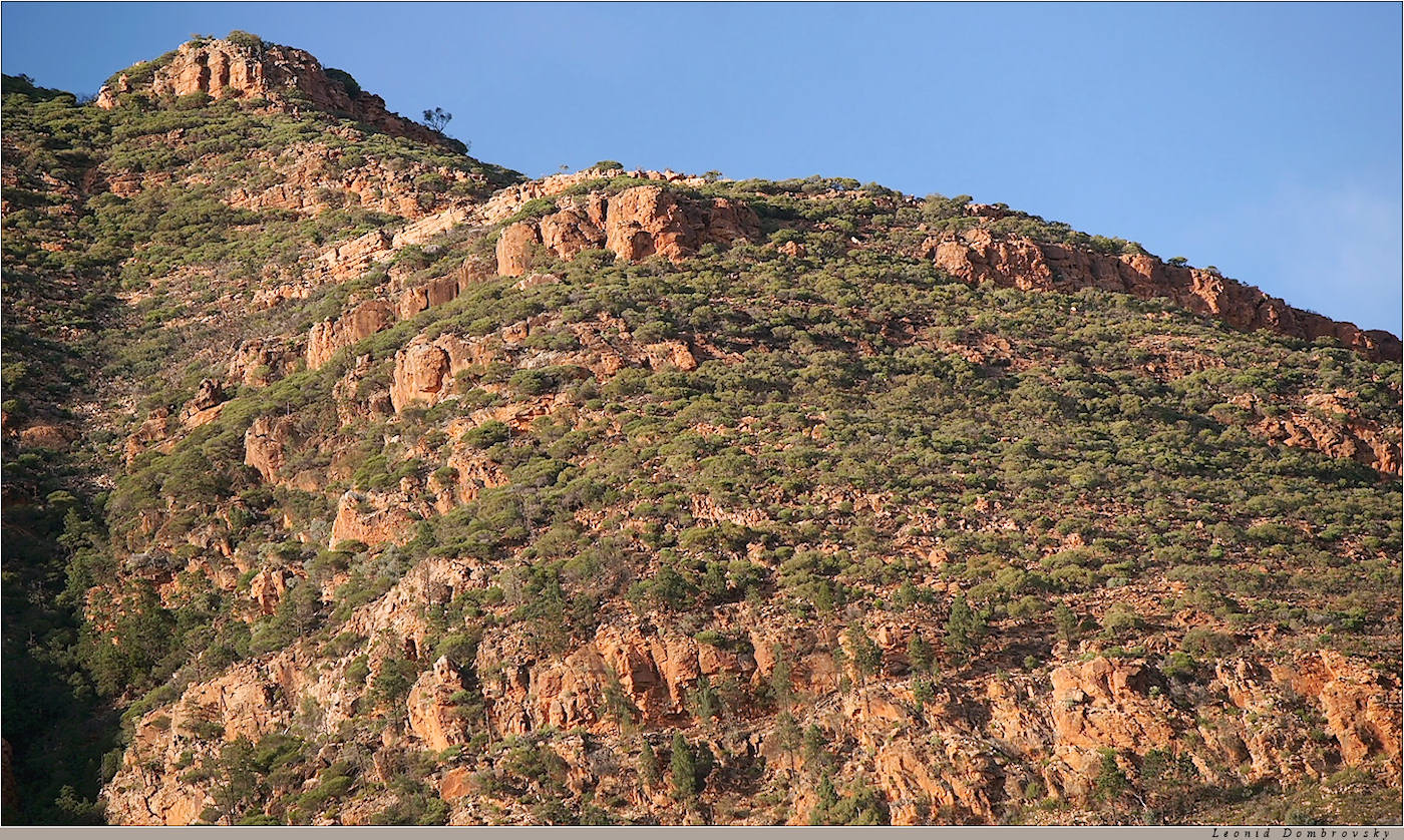 The outer wall of the crater