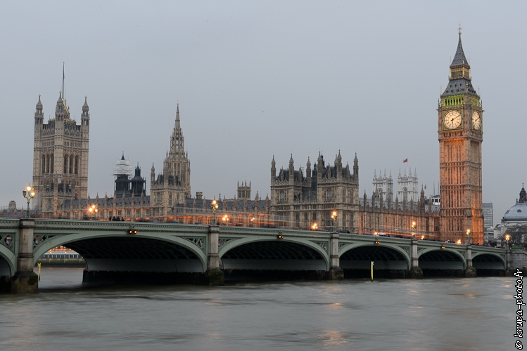 The Palace of Westminster by night