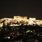 the Parthenon at night