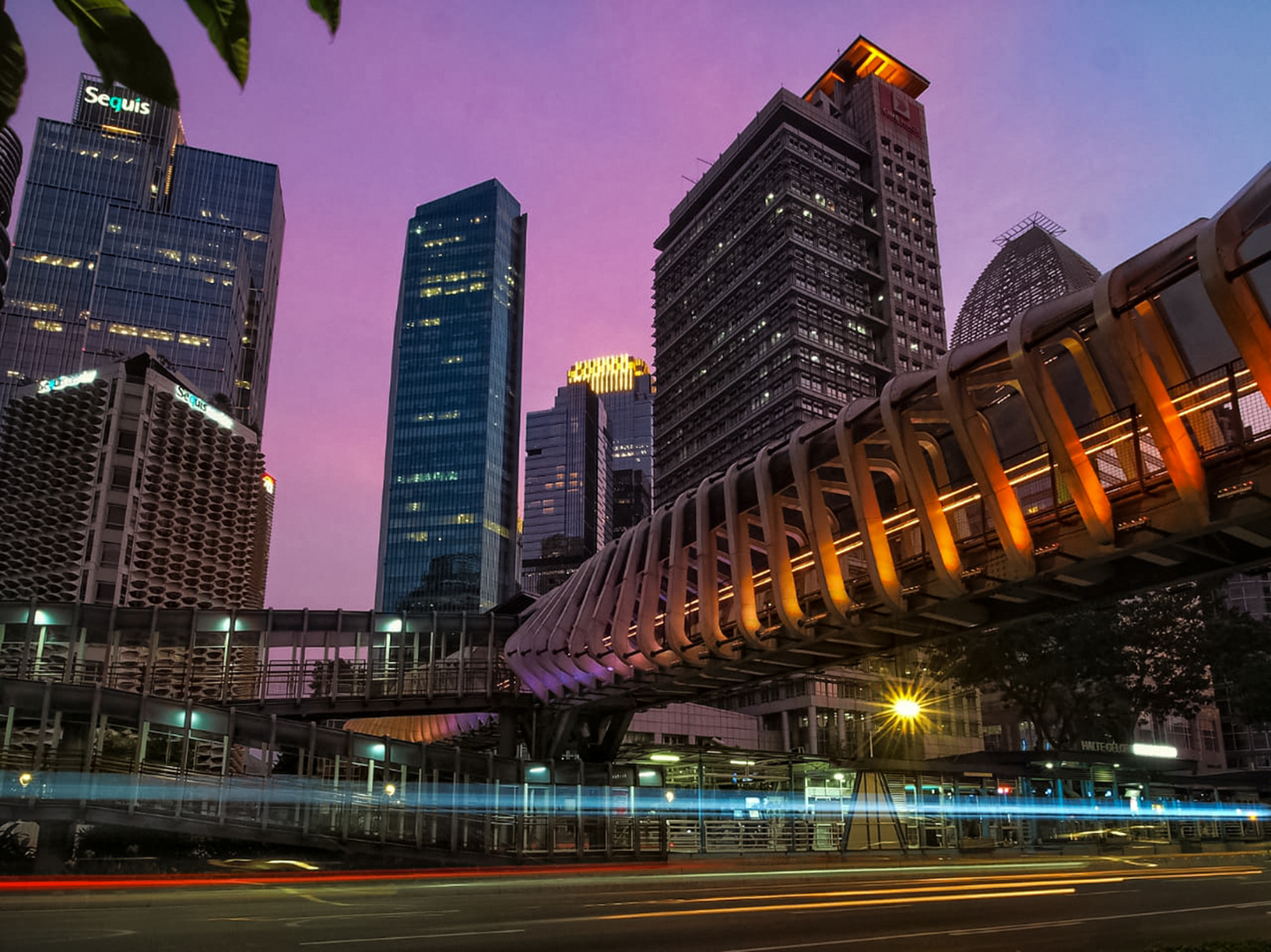 The pedestrian bridge on Sudirman Steet, Jakarta