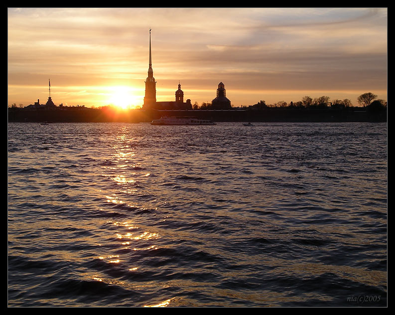 The Peter and Paul Fortress. Sunset.