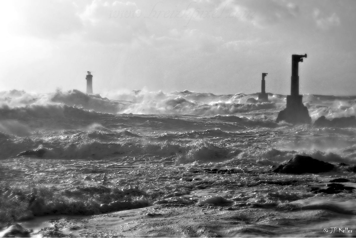 The Phare de Nividic is one of three major lightouses on Ouessant in Brittany