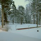 The playground got snow cover.