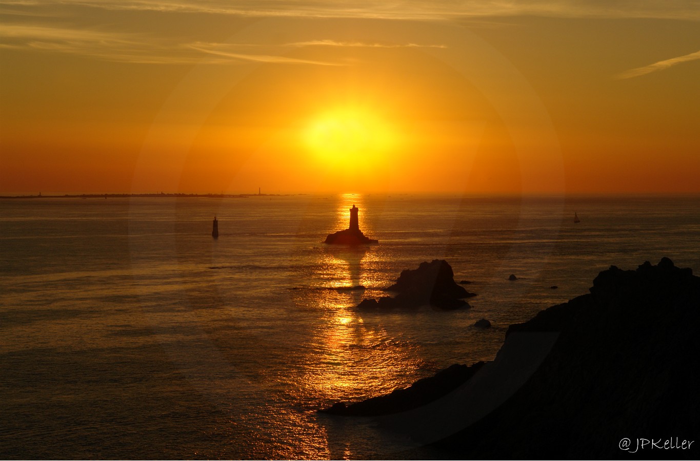 The Pointe du Raz is a promontory that extends into the Atlantic from western Brittany, in France.