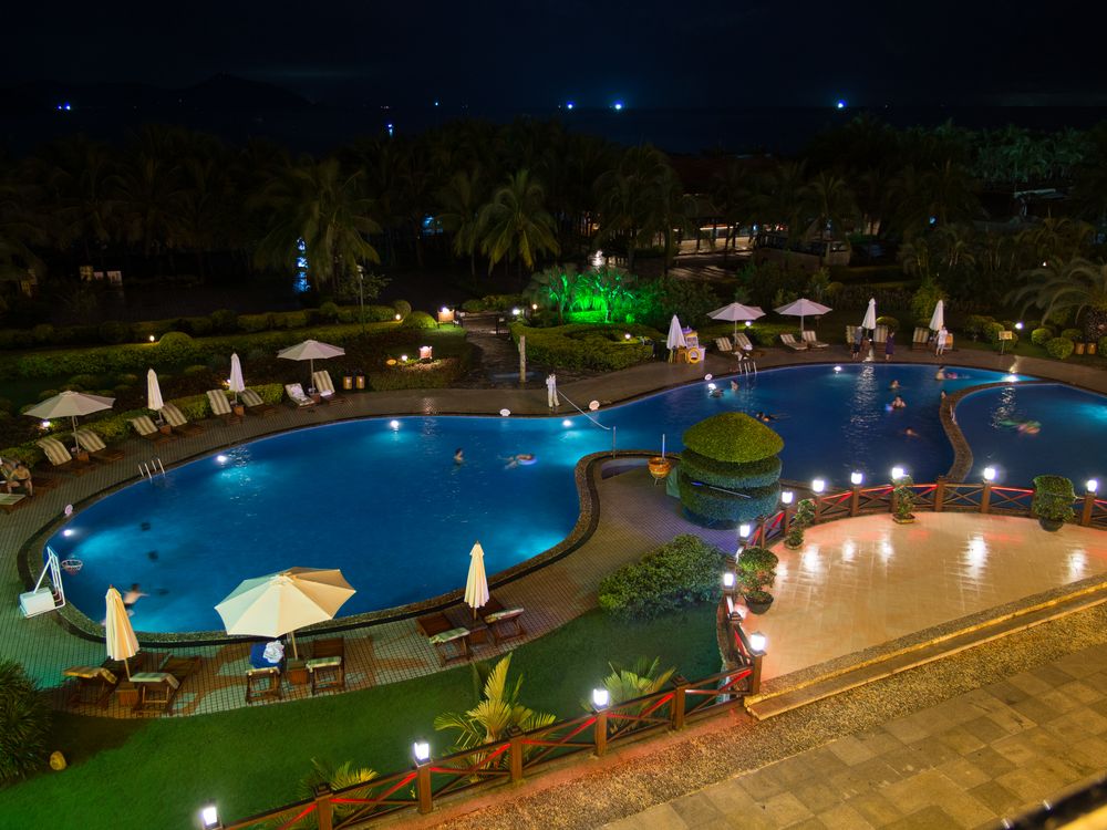 The pool at night