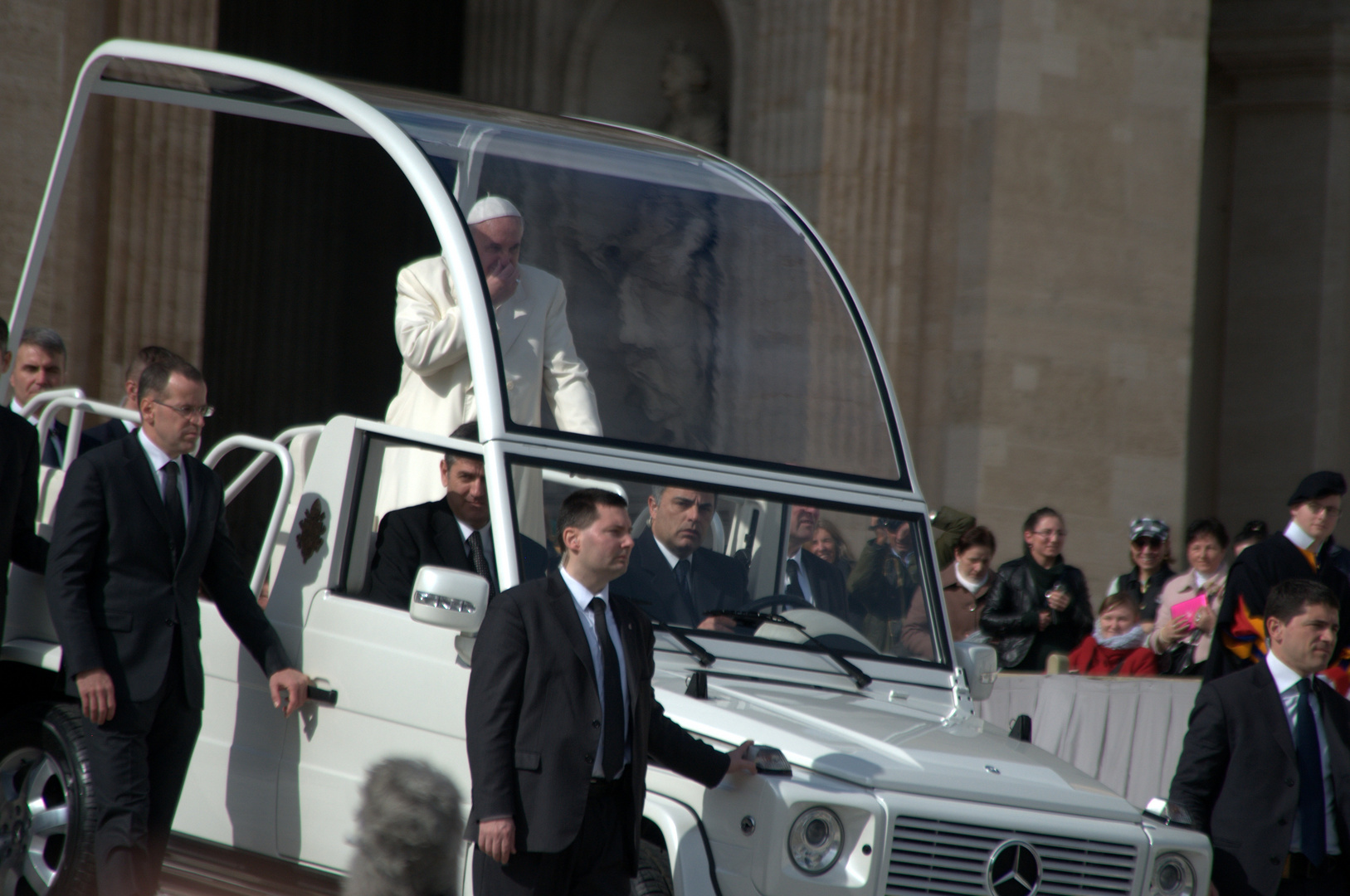 the pope at papa mobil - something stinks