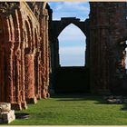 the priory ruins at holy island
