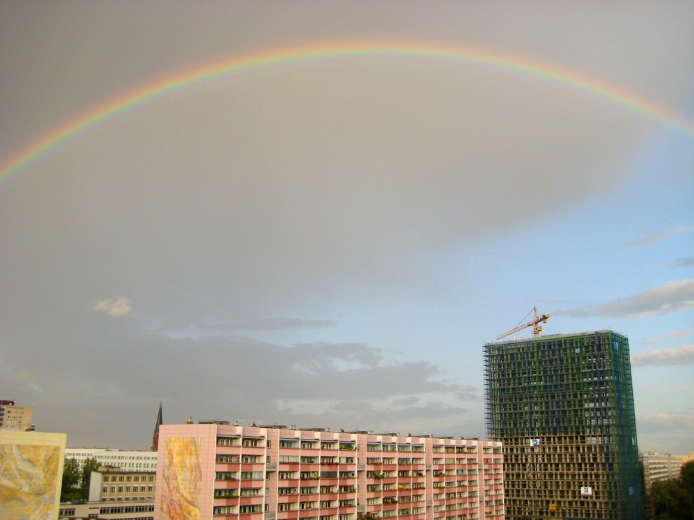 the rainbow over DDR Buildings